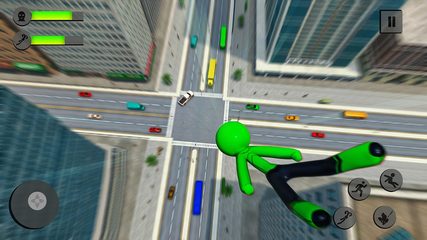 Screenshot 1: Flying Stickman Rope Hero Game