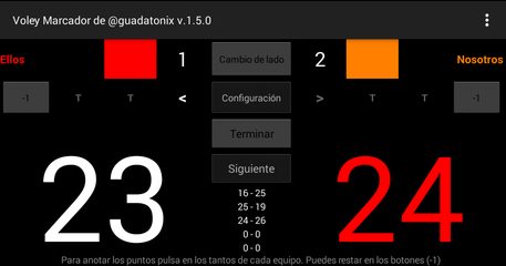 Screenshot 1: Voley Marcador