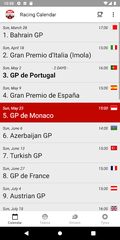 Screenshot 3: Racing Calendar + Ranking 2022