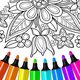 Flowers Mandala coloring book