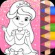 Princess Coloring Book Glitter & Girls Dress Up