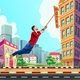 City bounce rope hero
